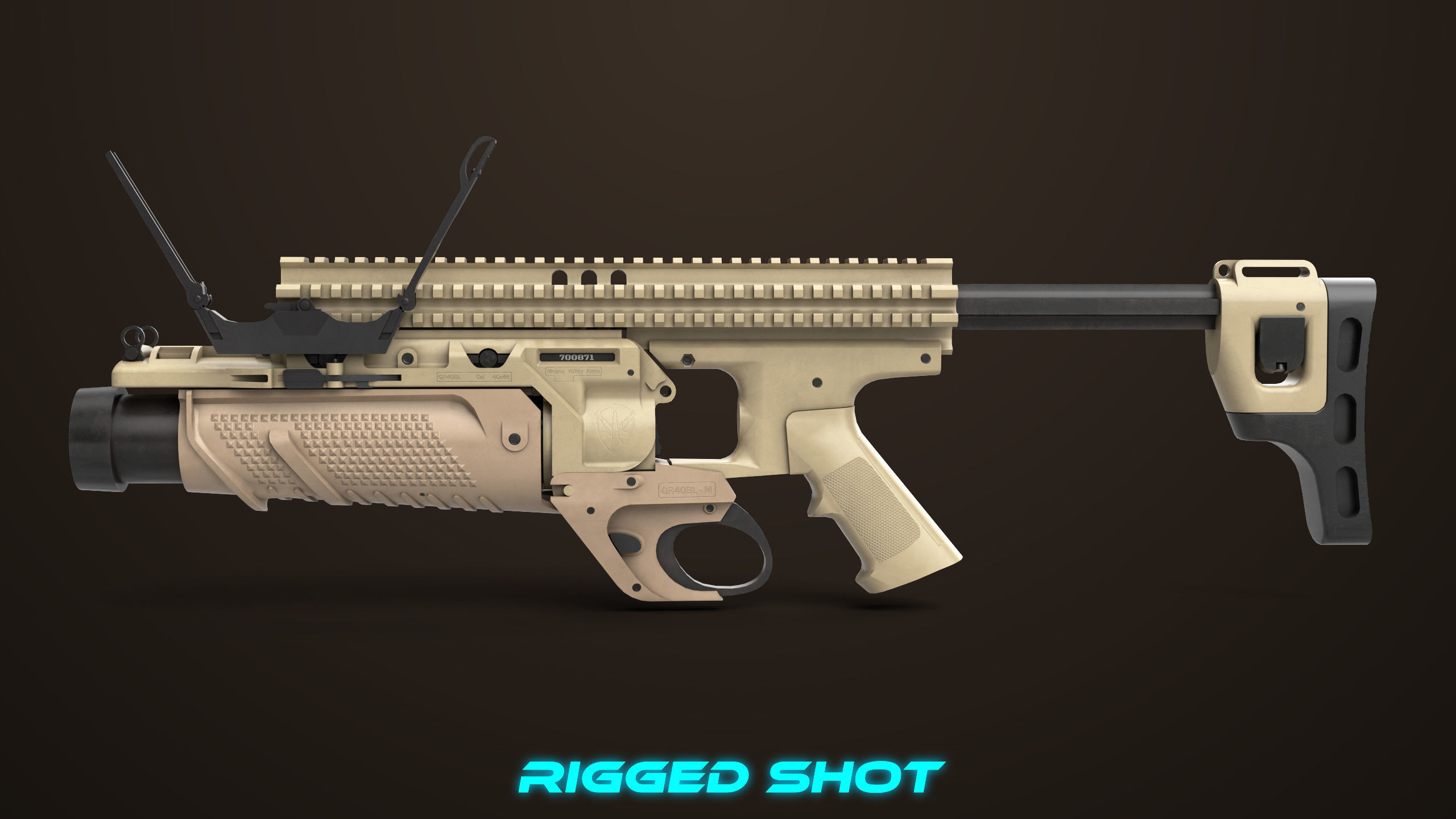 Grenade Launcher 05 Brown All PBR Unity UE Textures Low-poly 3D model_34