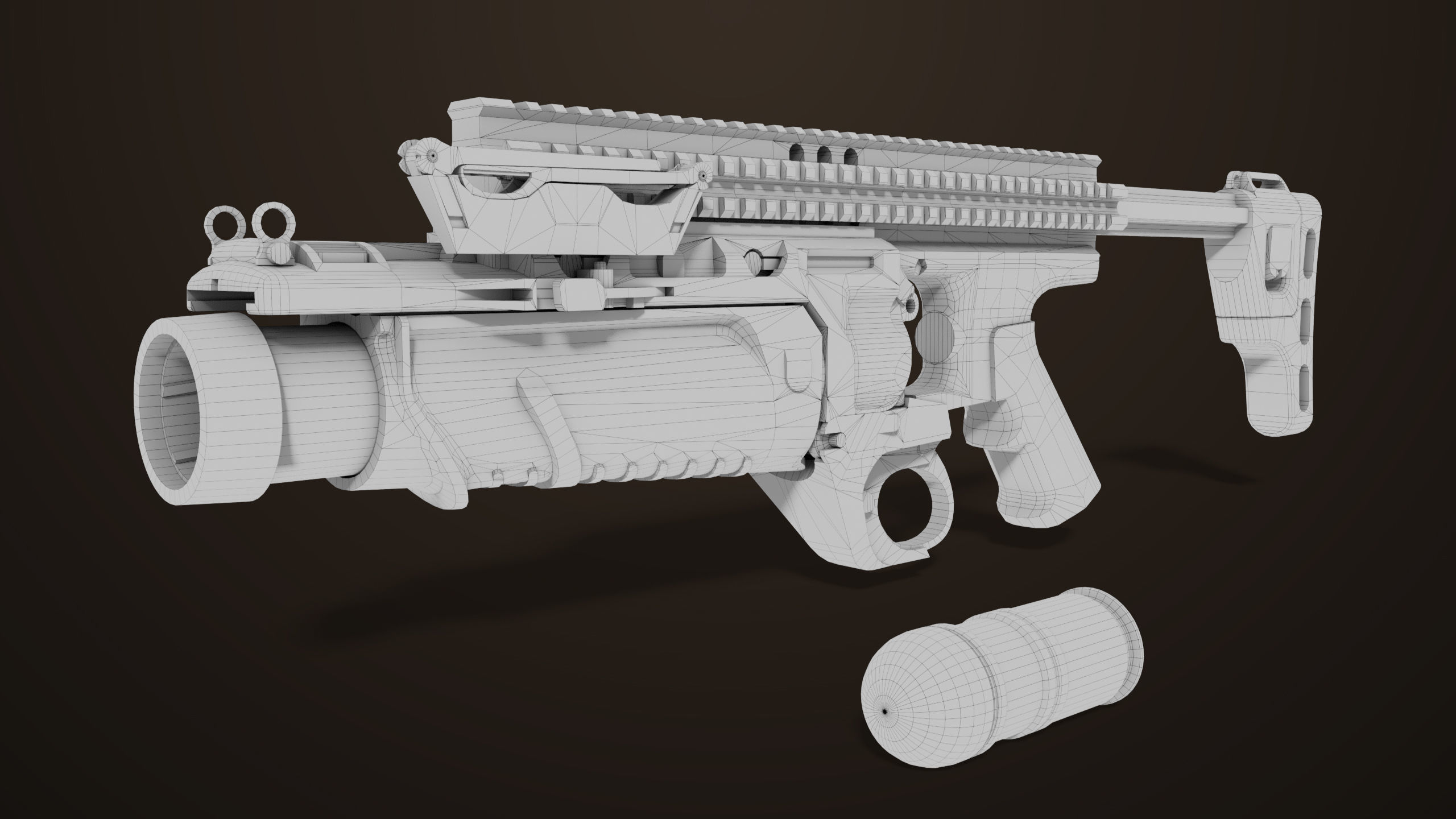 Grenade Launcher 05 Brown All PBR Unity UE Textures Low-poly 3D model_33
