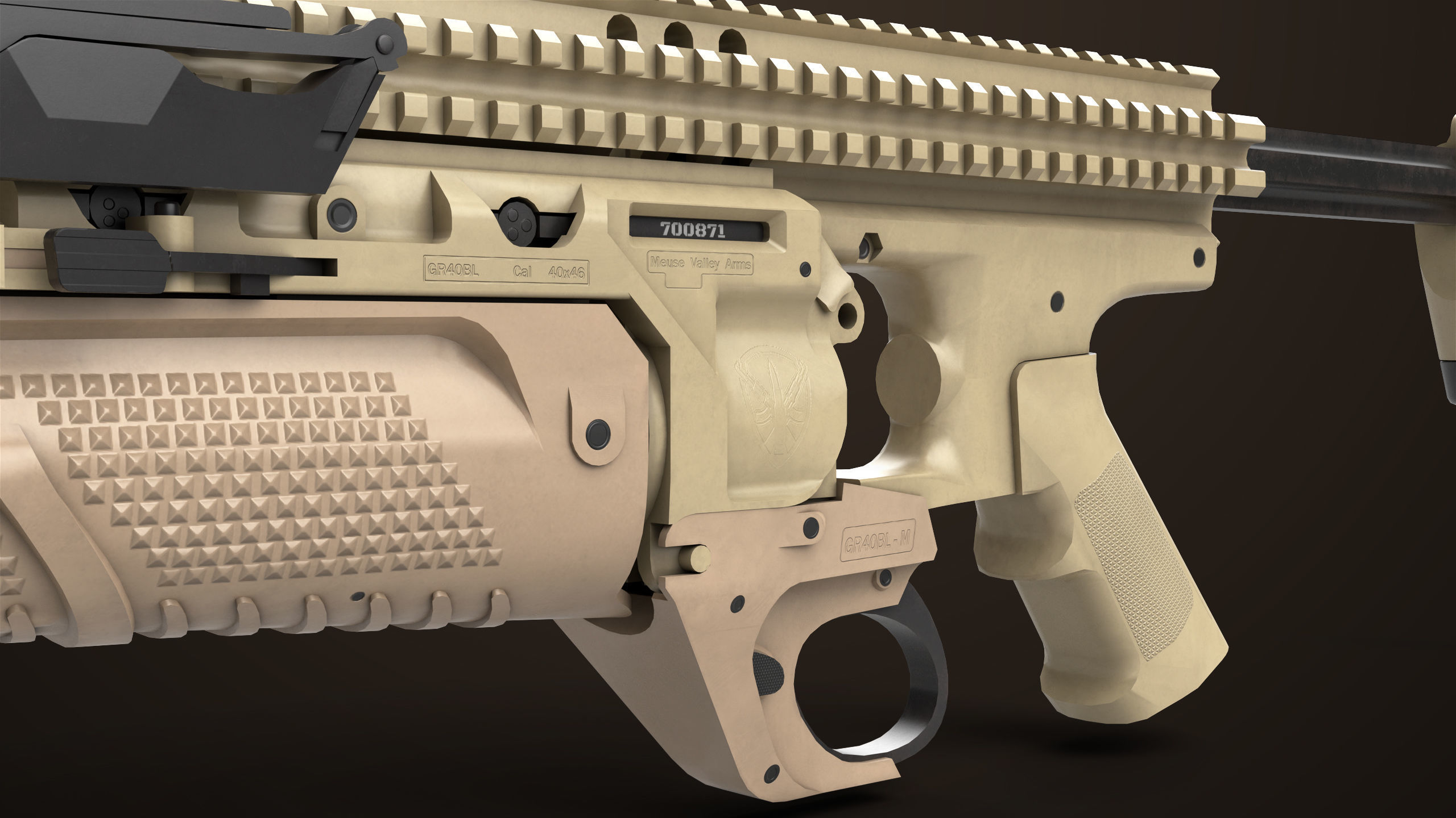 Grenade Launcher 05 Brown All PBR Unity UE Textures Low-poly 3D model_18