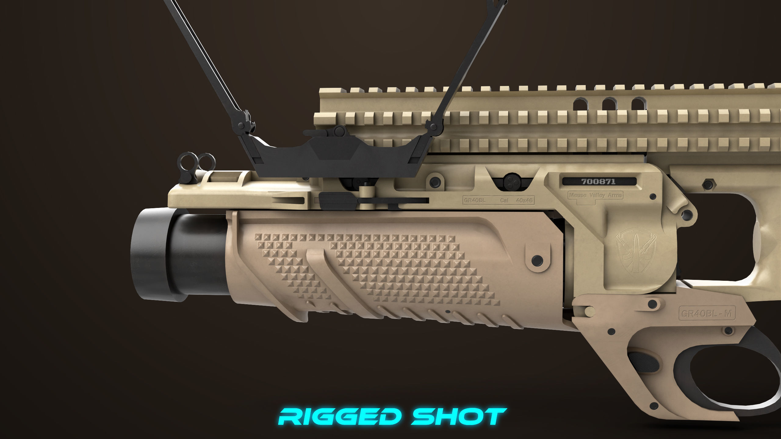 Grenade Launcher 05 Brown All PBR Unity UE Textures Low-poly 3D model_27