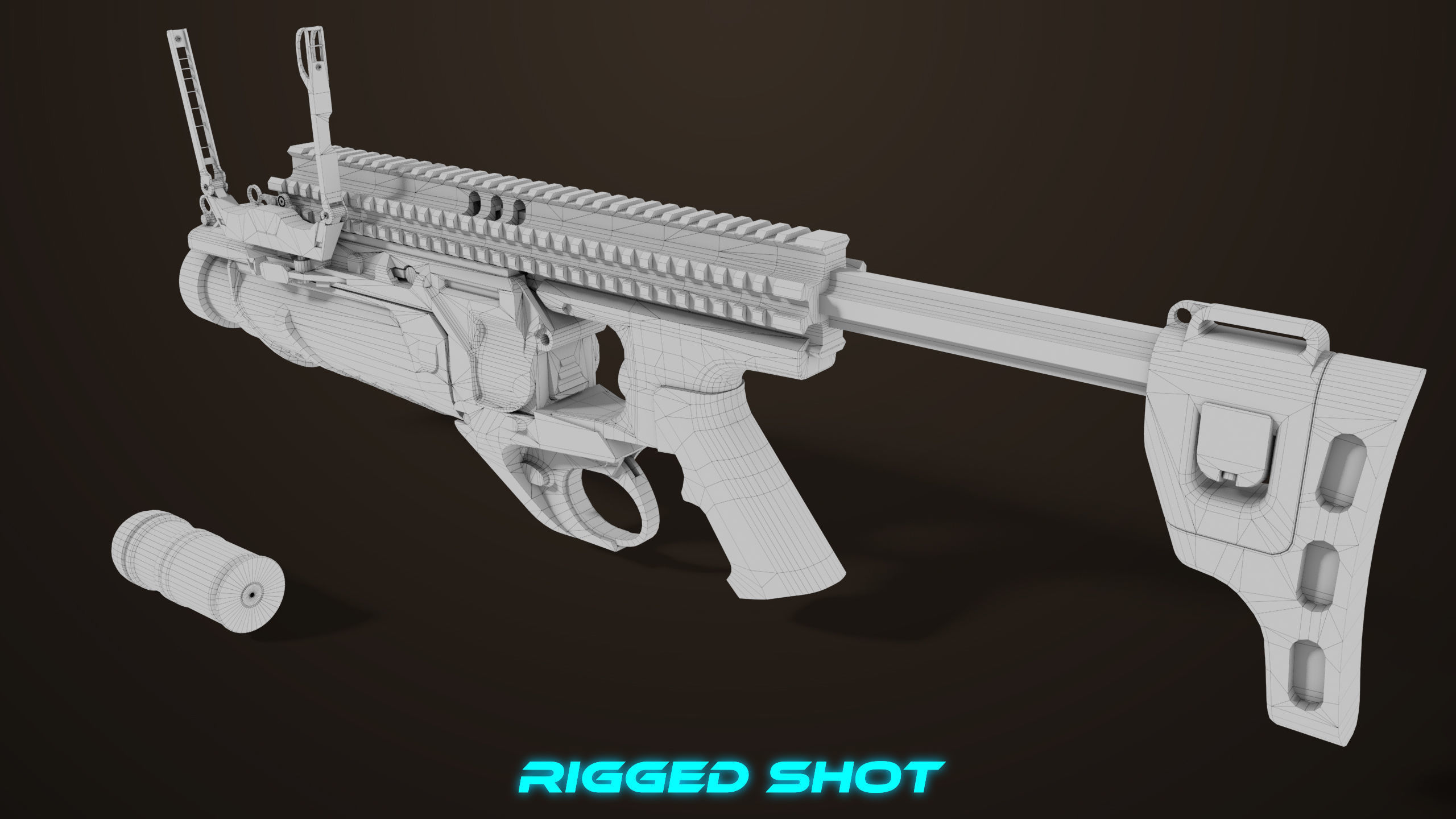 Grenade Launcher 05 Brown All PBR Unity UE Textures Low-poly 3D model_47