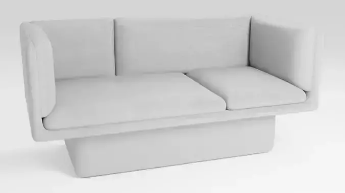 The sofa is covered with soft velor fabric in light colors