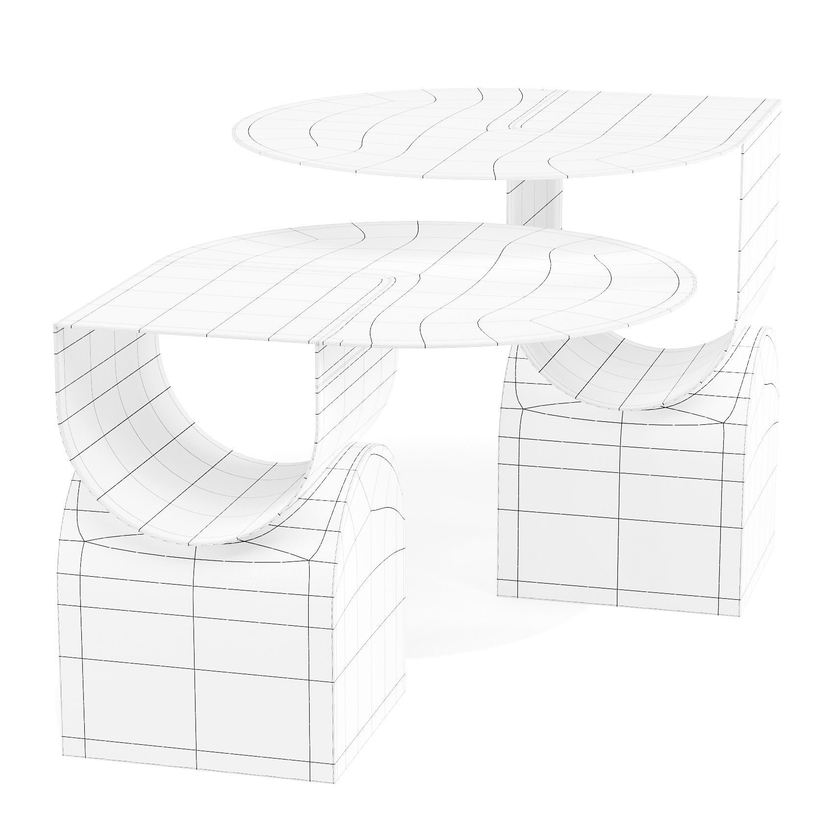Bonaldo Vague - Coffee Tables 3D model_5