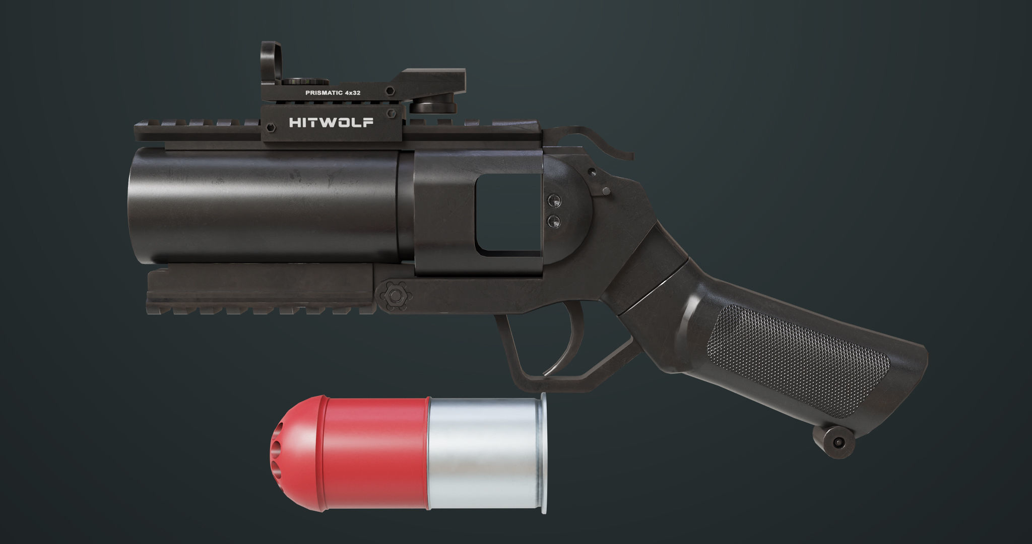 Grenade Launcher 07  All PBR Unity UE Textures Low-poly 3D model_1