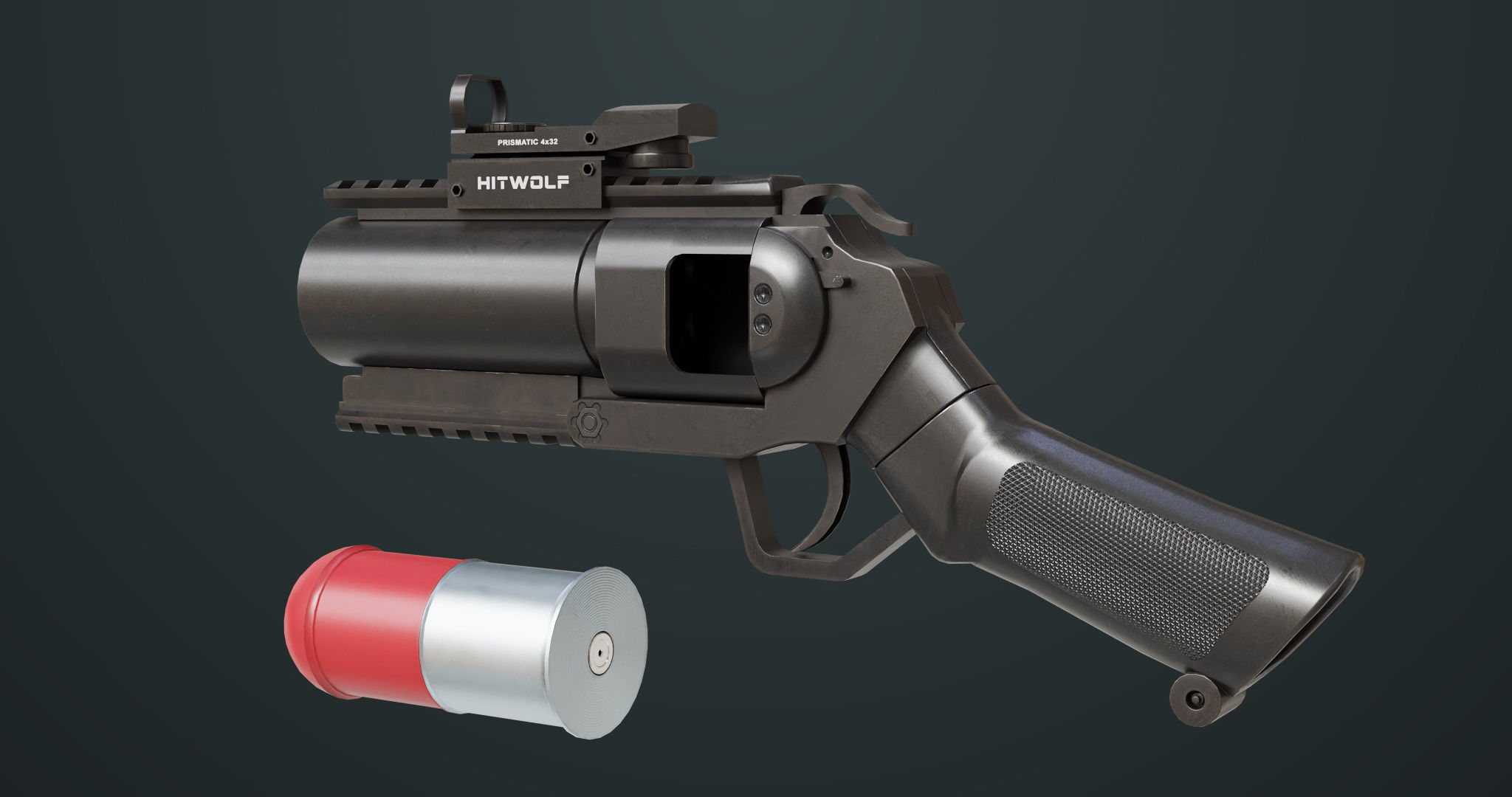 Grenade Launcher 07  All PBR Unity UE Textures Low-poly 3D model_10
