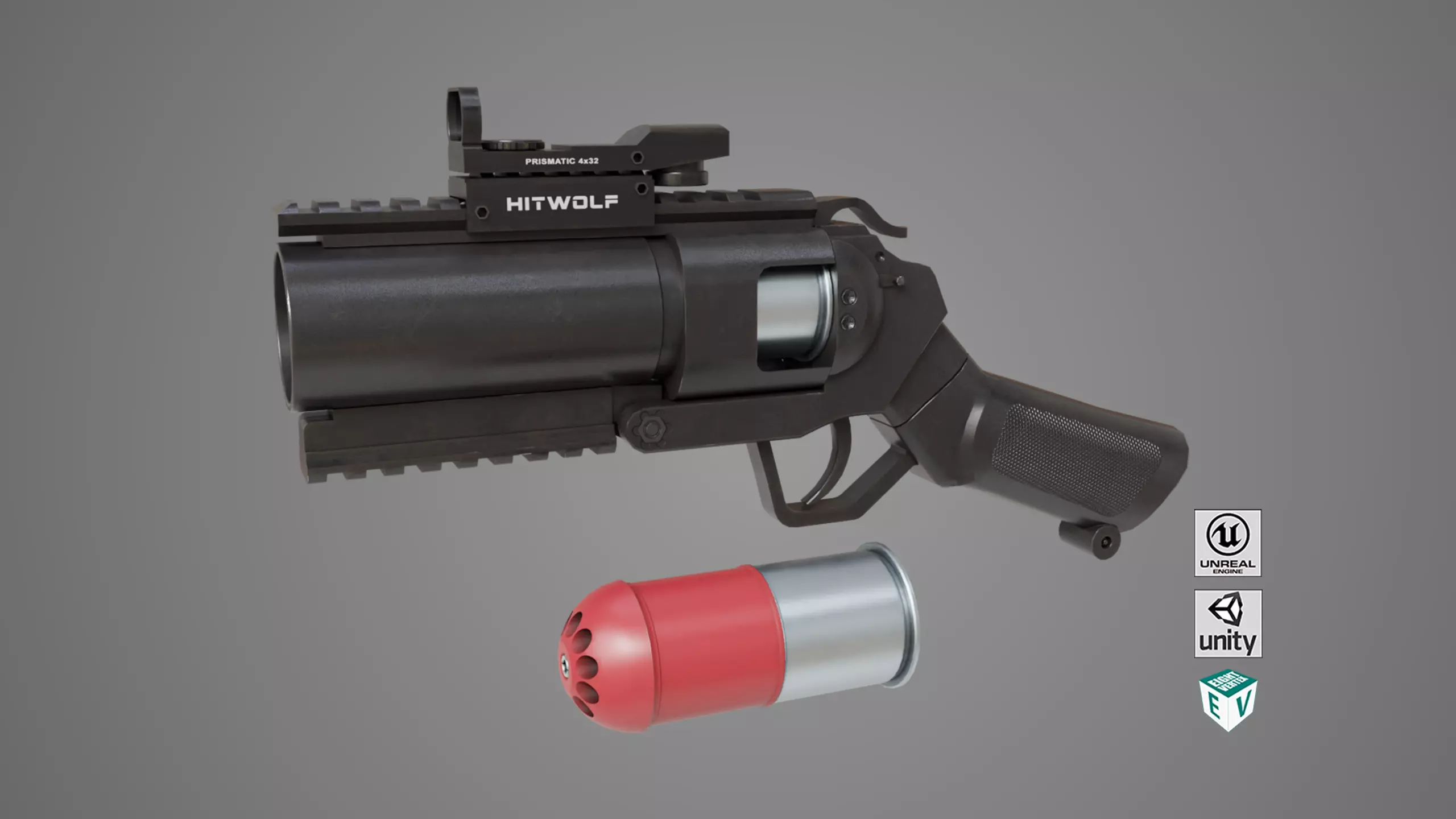 Grenade Launcher 07  All PBR Unity UE Textures Low-poly 3D model_0