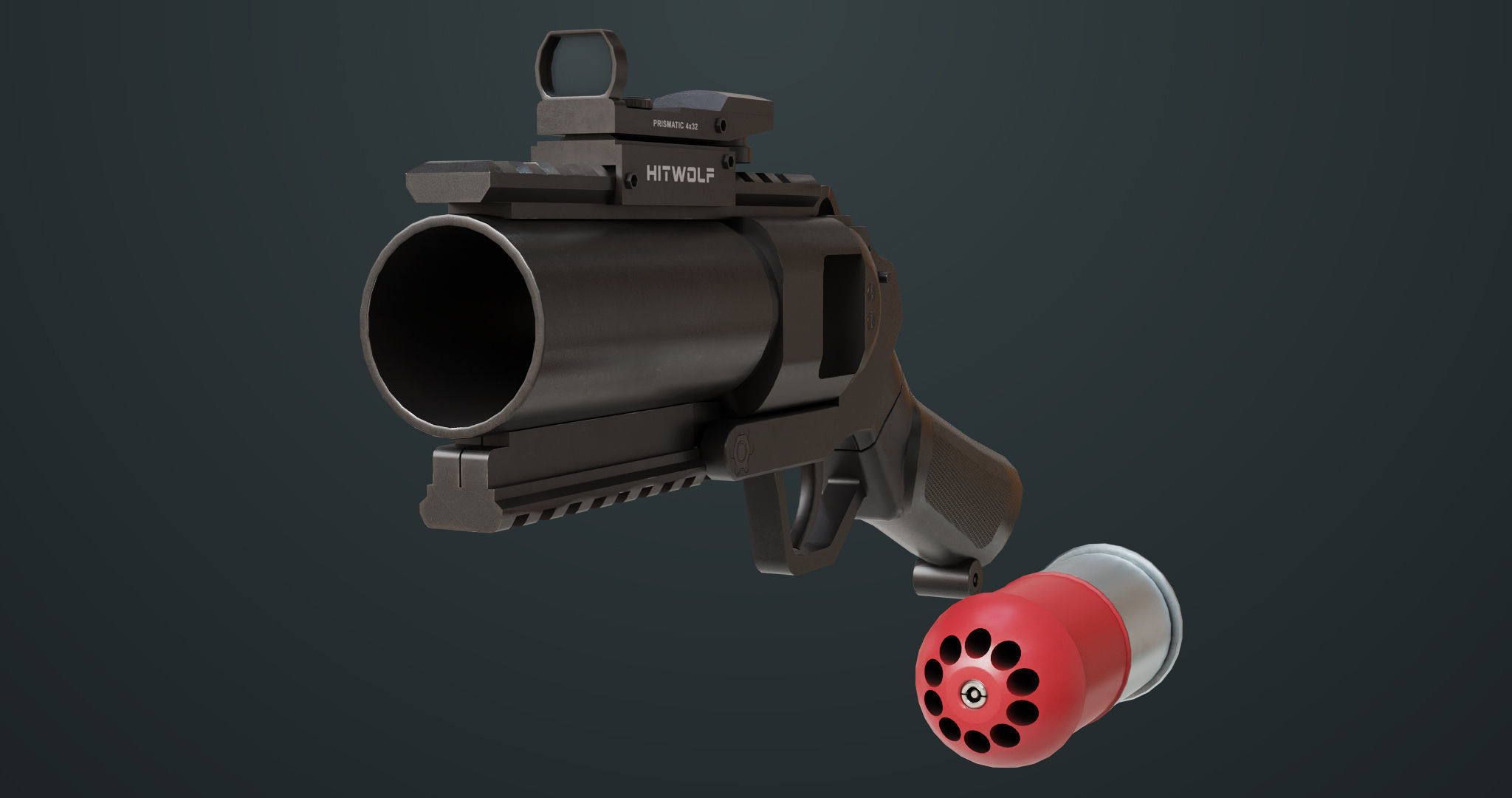Grenade Launcher 07  All PBR Unity UE Textures Low-poly 3D model_2