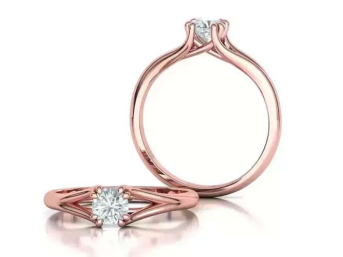 Trellis Engagement Ring Solitaire Ring with 5mm stone setting 3D print model