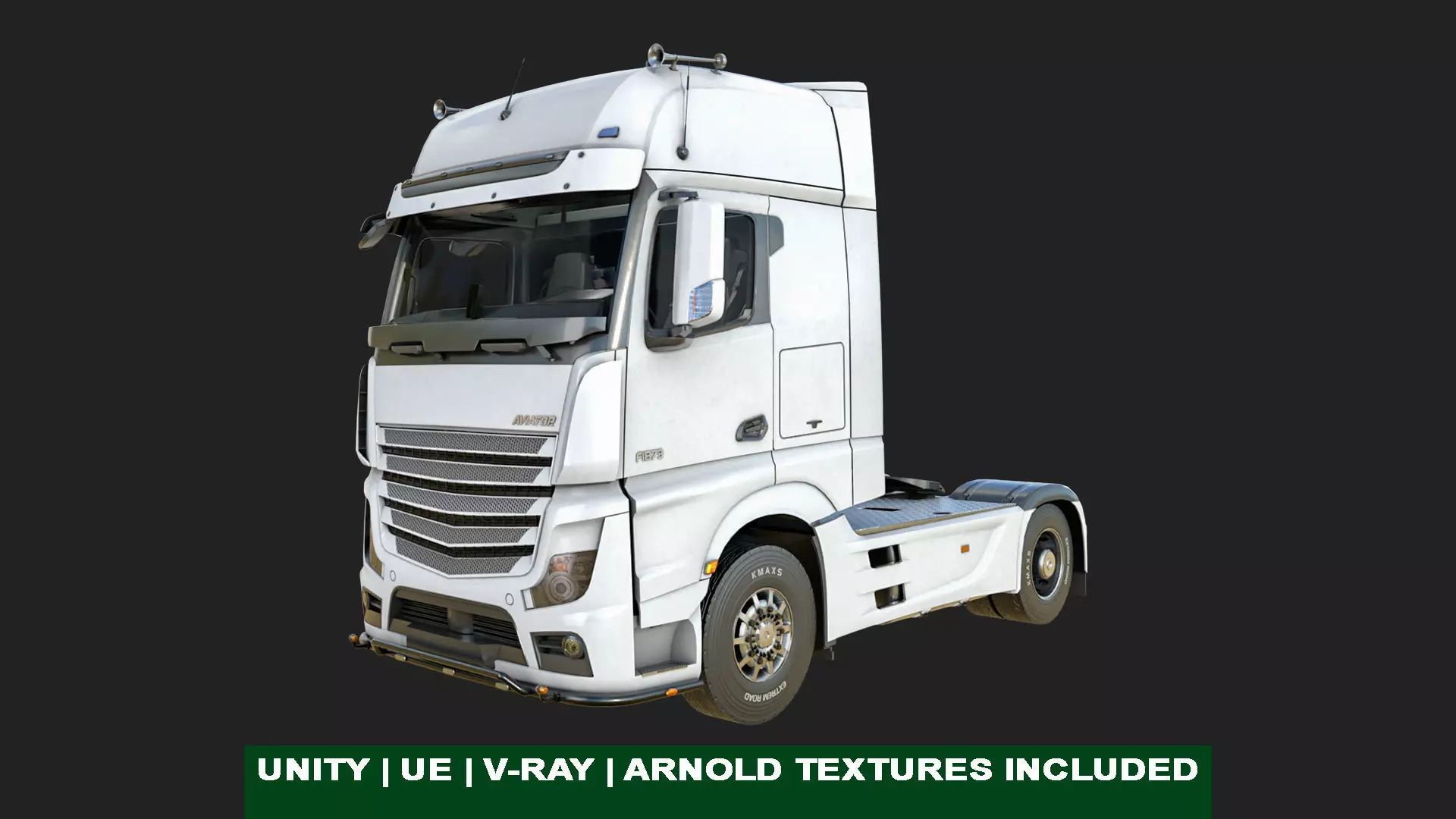Generic Heavy Truck Chassis 03 All PBR Unity UE Textures Low-poly 3D model