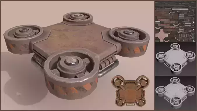 Stylized Flying Jump Pad Low-poly 3D model