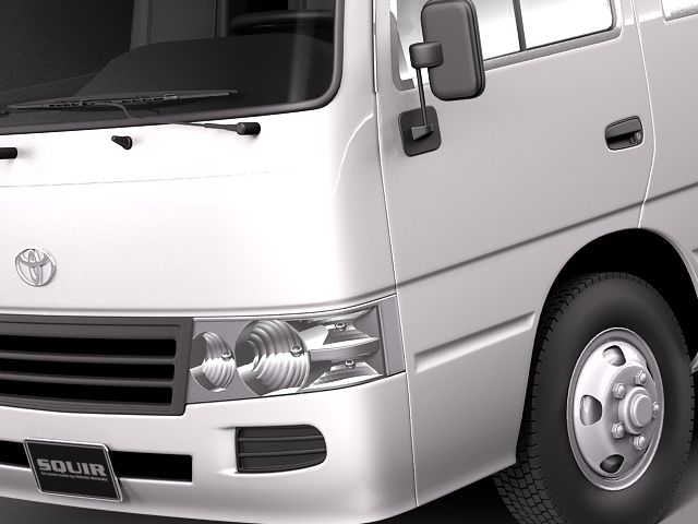 Toyota Coaster 2012 Minibus 3D Model 3D model_2