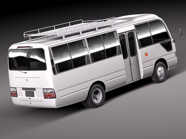 Toyota Coaster 2012 Minibus 3D Model 3D model_4