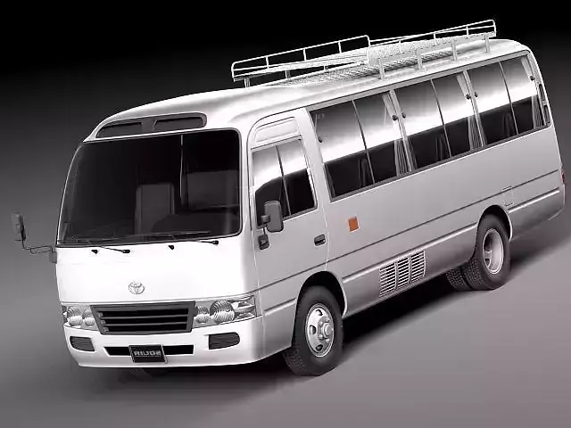 Toyota Coaster 2012 Minibus 3D Model 3D model