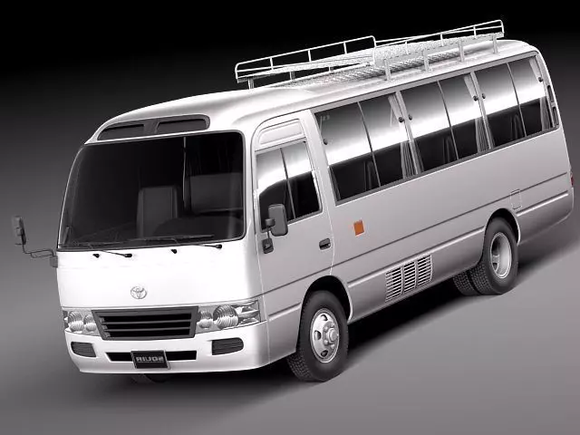 Toyota Coaster 2012 Minibus 3D Model 3D model_0