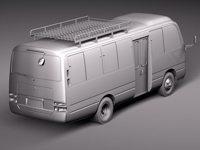 Toyota Coaster 2012 Minibus 3D Model 3D model_8