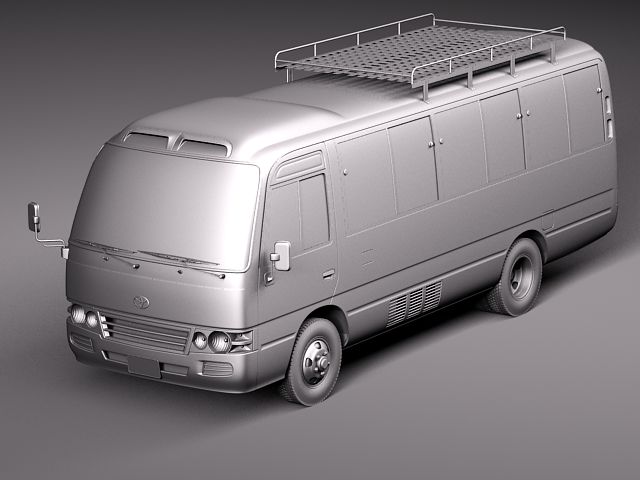 Toyota Coaster 2012 Minibus 3D Model 3D model_9