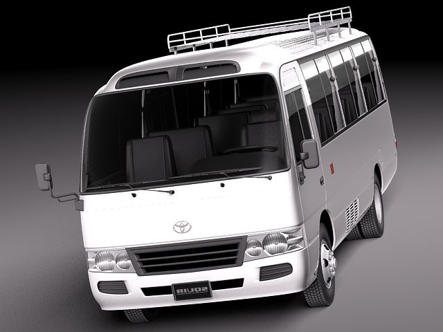 Toyota Coaster 2012 Minibus 3D Model 3D model_1