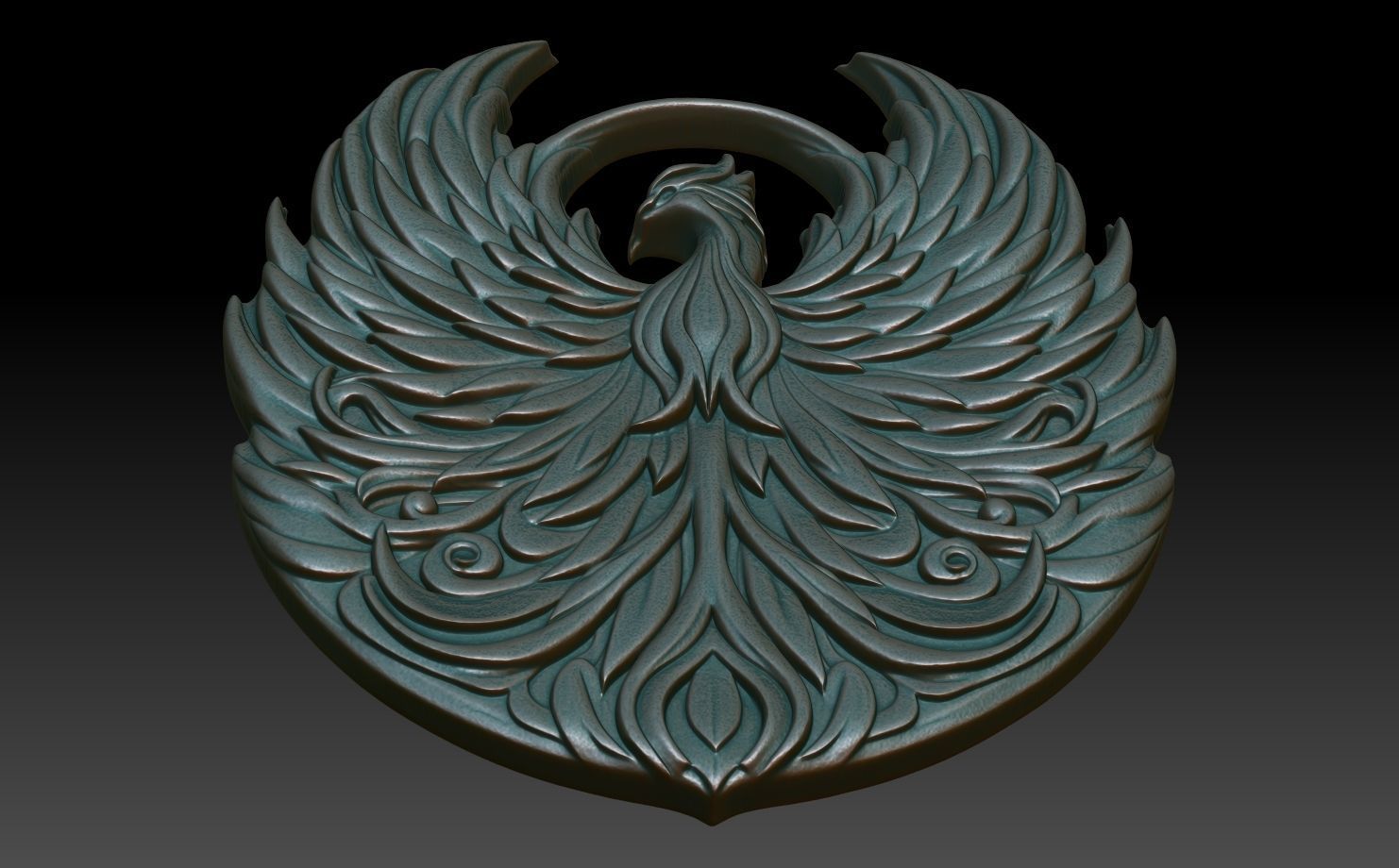 Phoenix basrelief 09 240607 3D print model_4