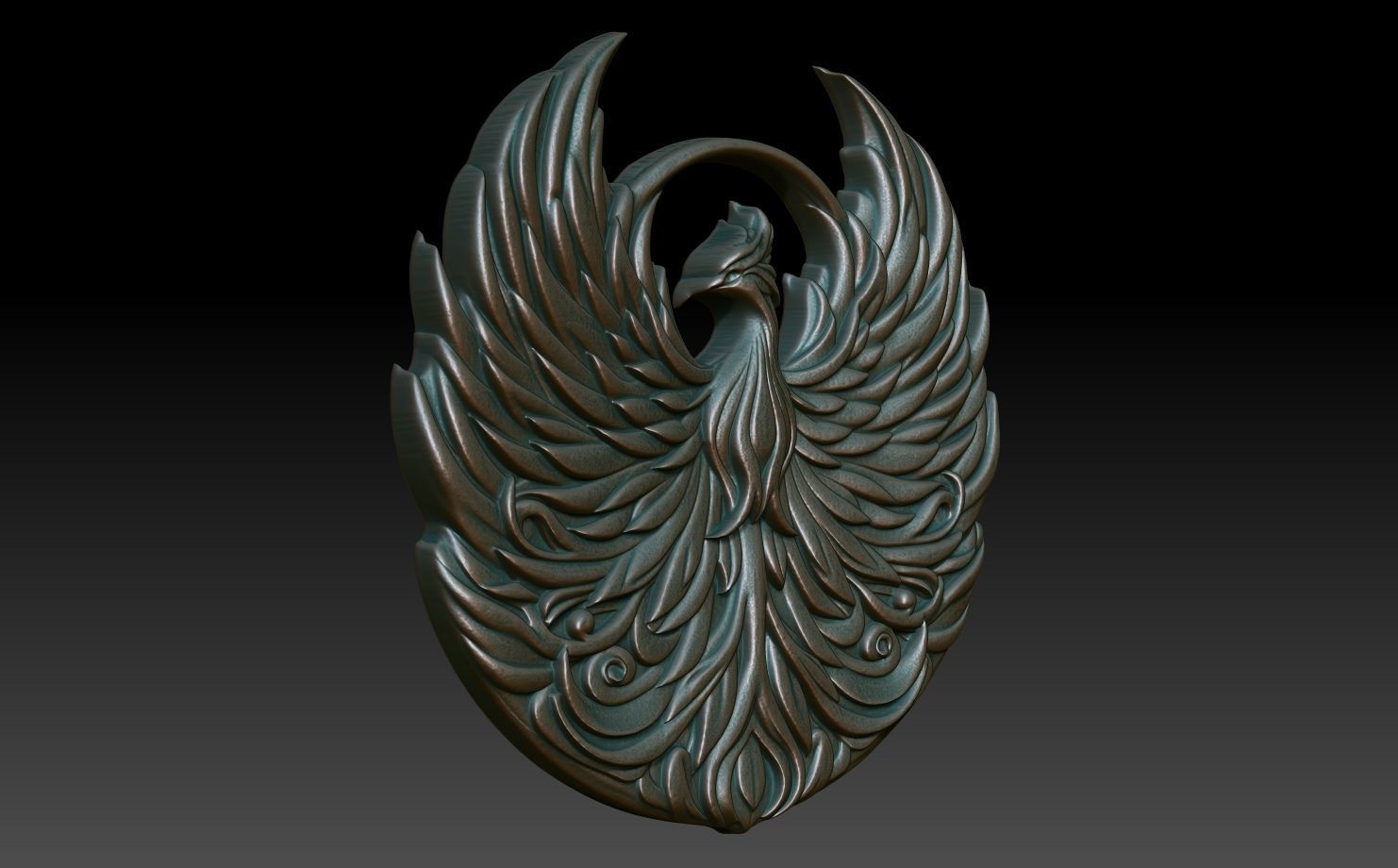 Phoenix basrelief 09 240607 3D print model_2