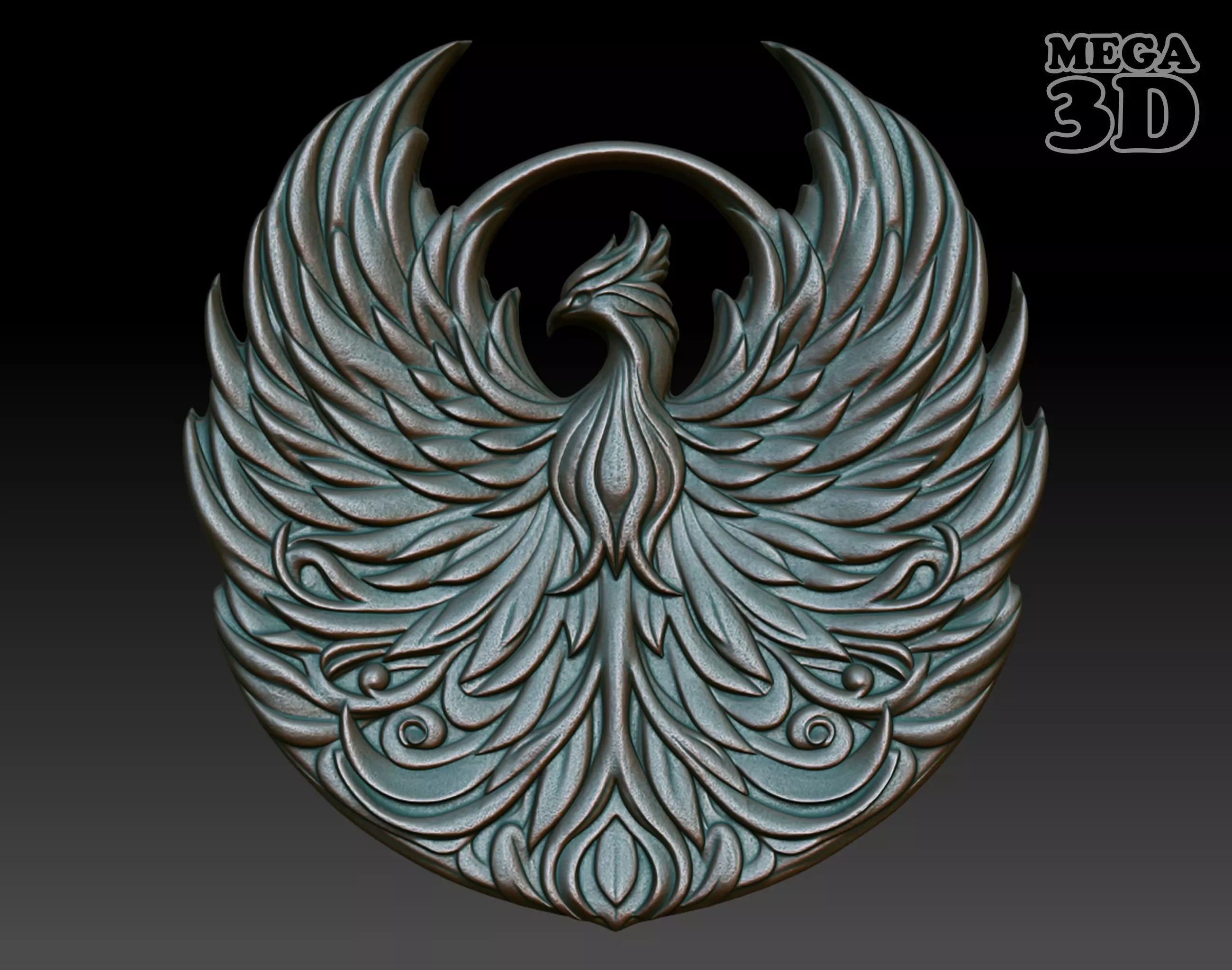 Phoenix basrelief 09 240607 3D print model_0