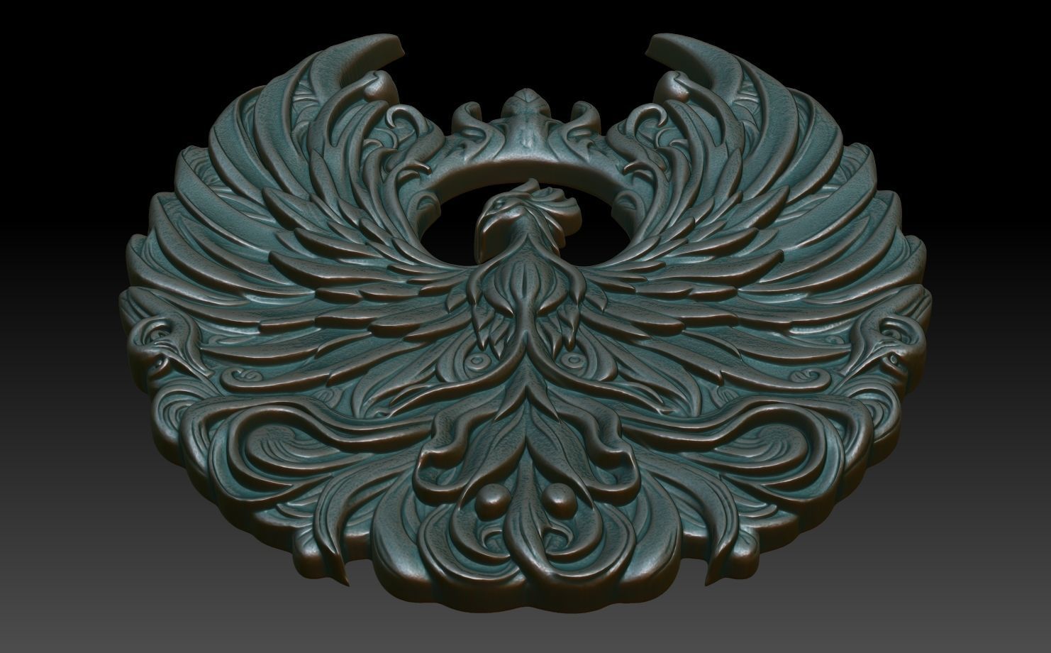 Phoenix basrelief 08 240607 3D print model_4
