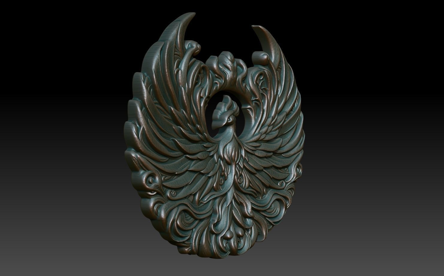Phoenix basrelief 08 240607 3D print model_2