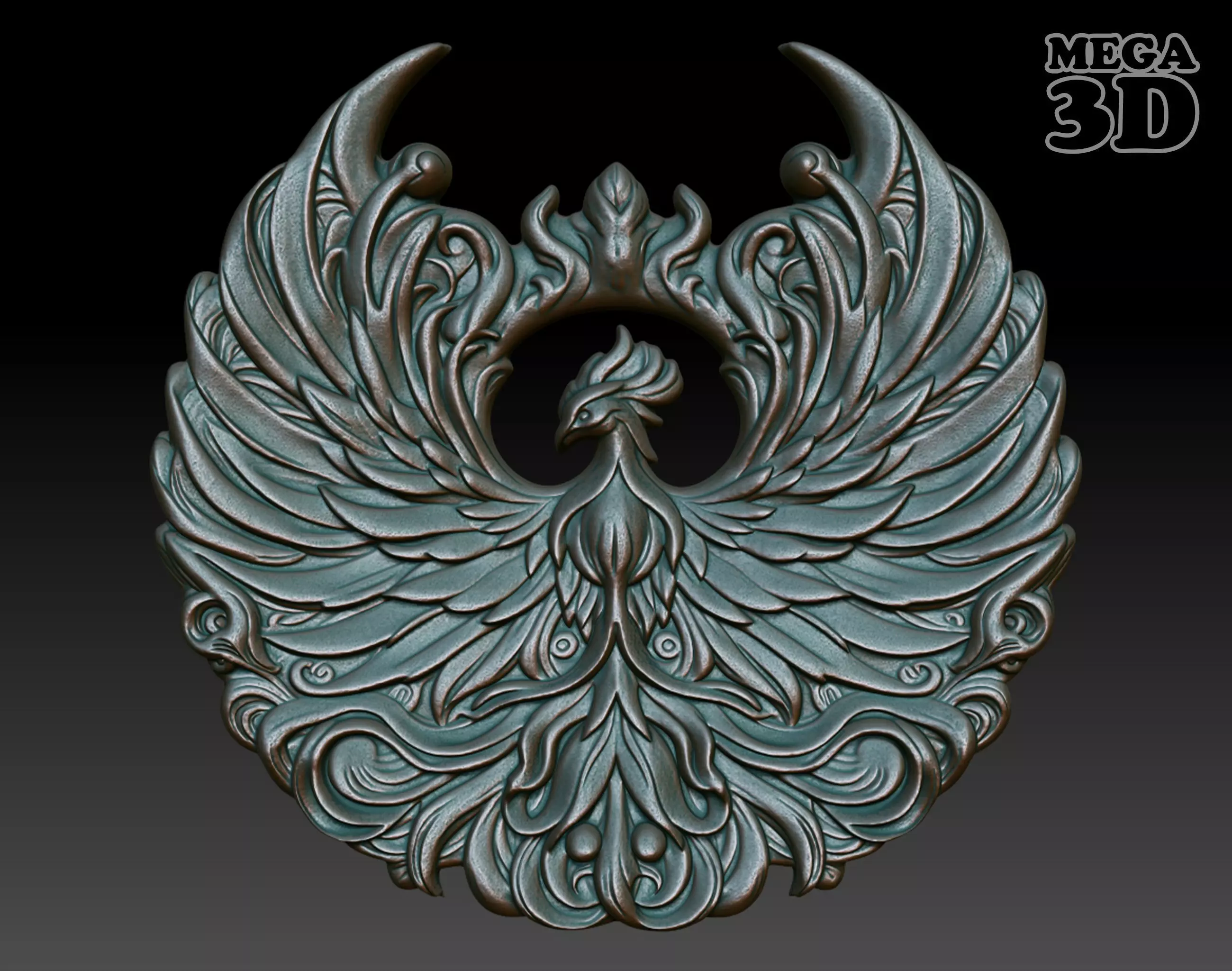 Phoenix basrelief 08 240607 3D print model_0