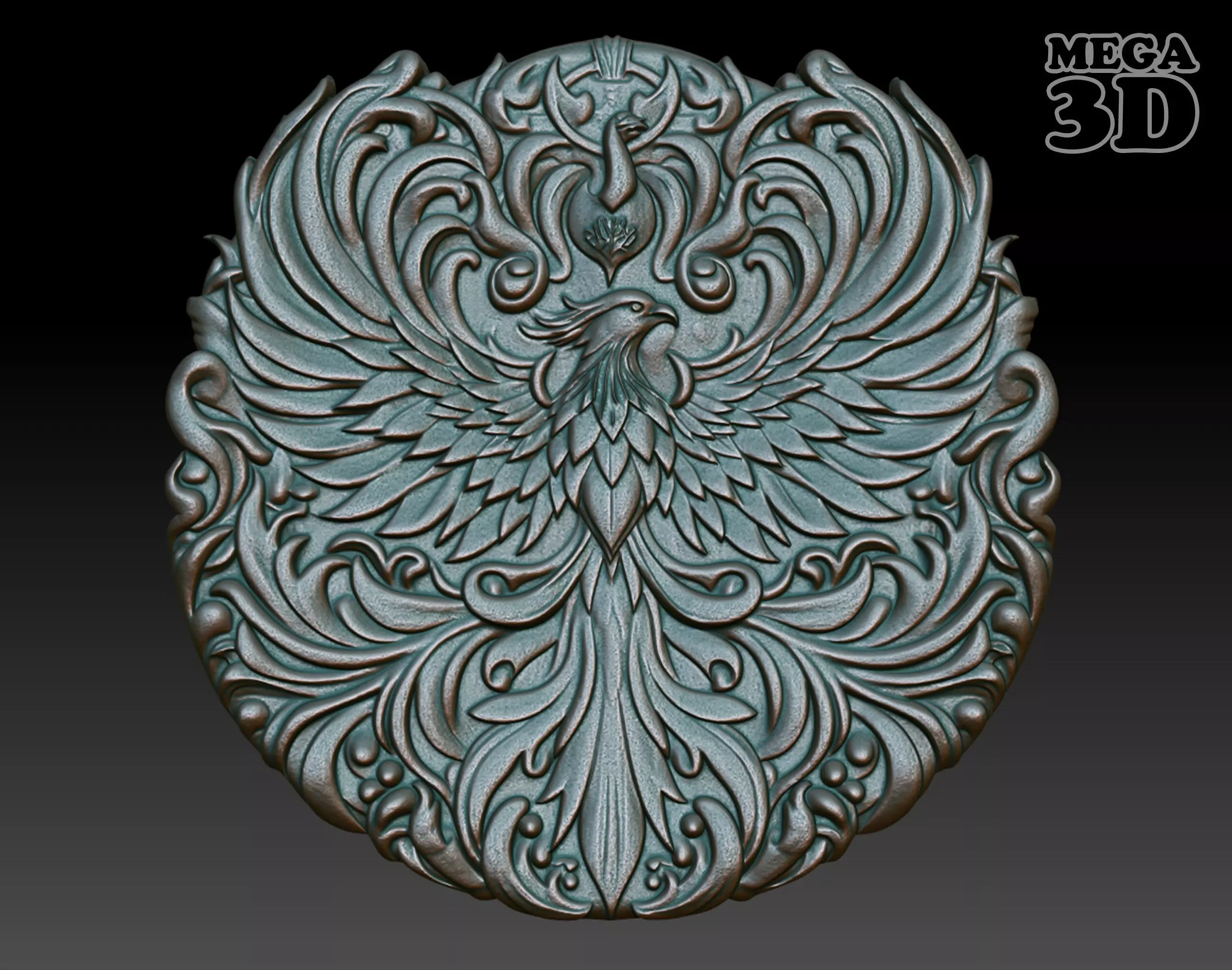 Phoenix basrelief 07 240607 3D print model_0