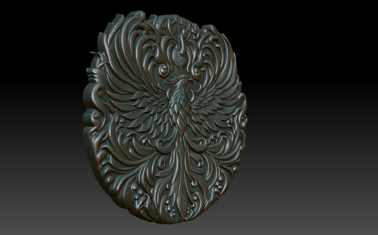 Phoenix basrelief 07 240607 3D print model_2