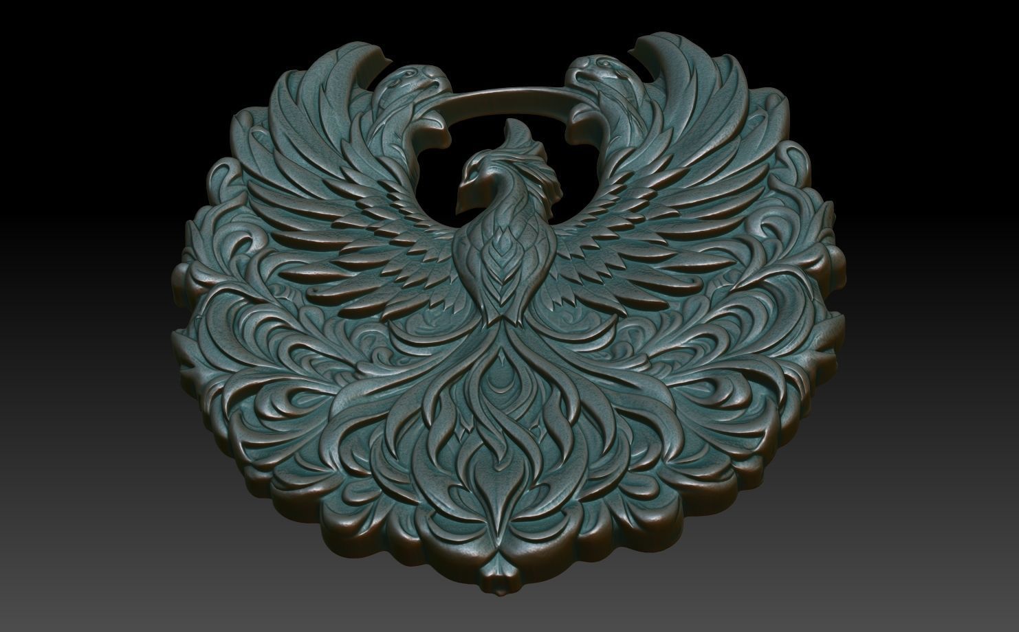 Phoenix basrelief 06 240607 3D print model_4