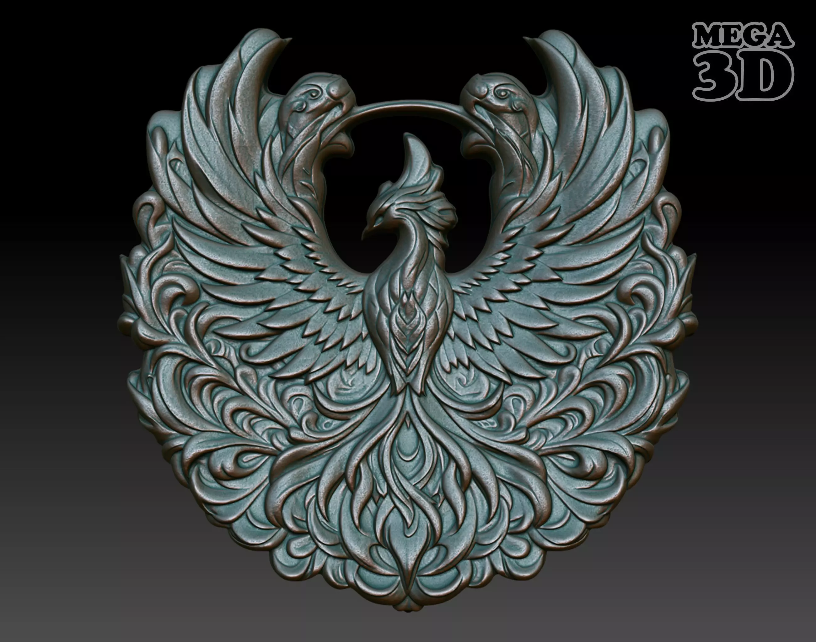 Phoenix basrelief 06 240607 3D print model_0