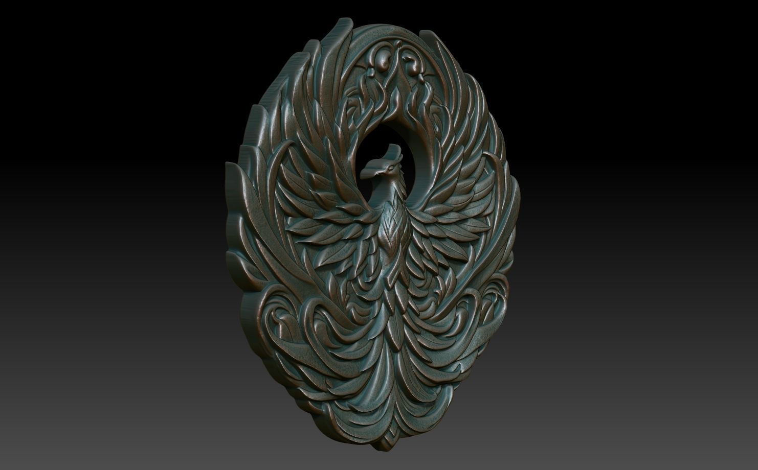Phoenix basrelief 04 240607 3D print model_2