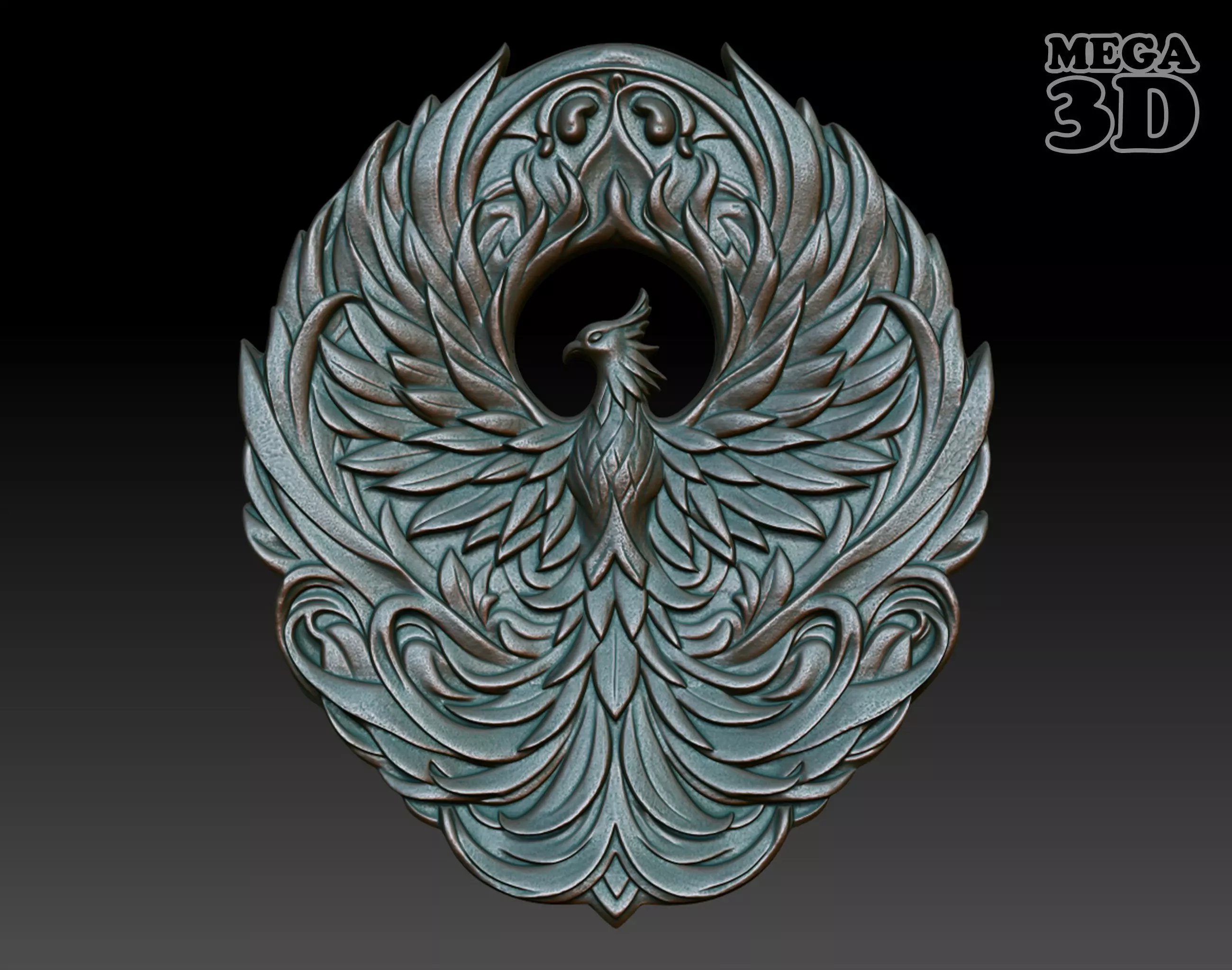 Phoenix basrelief 04 240607 3D print model_0