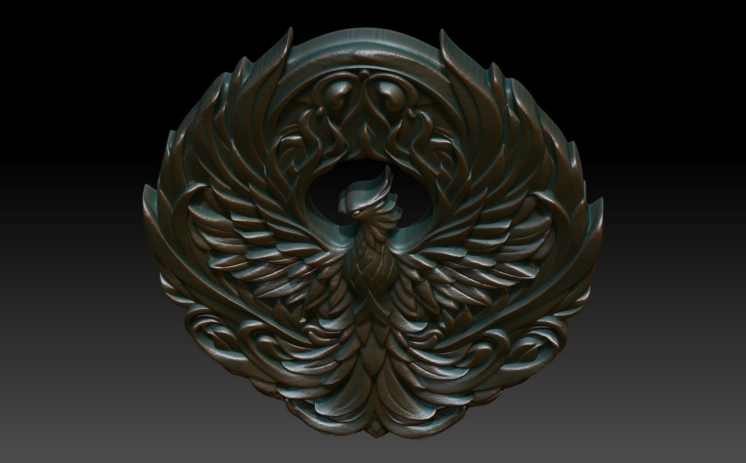 Phoenix basrelief 04 240607 3D print model_3