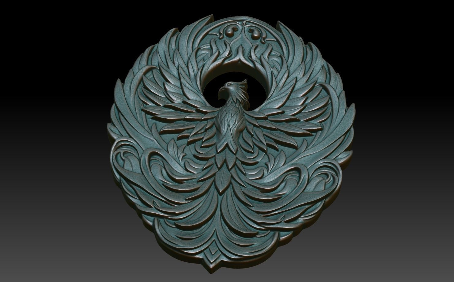 Phoenix basrelief 04 240607 3D print model_5