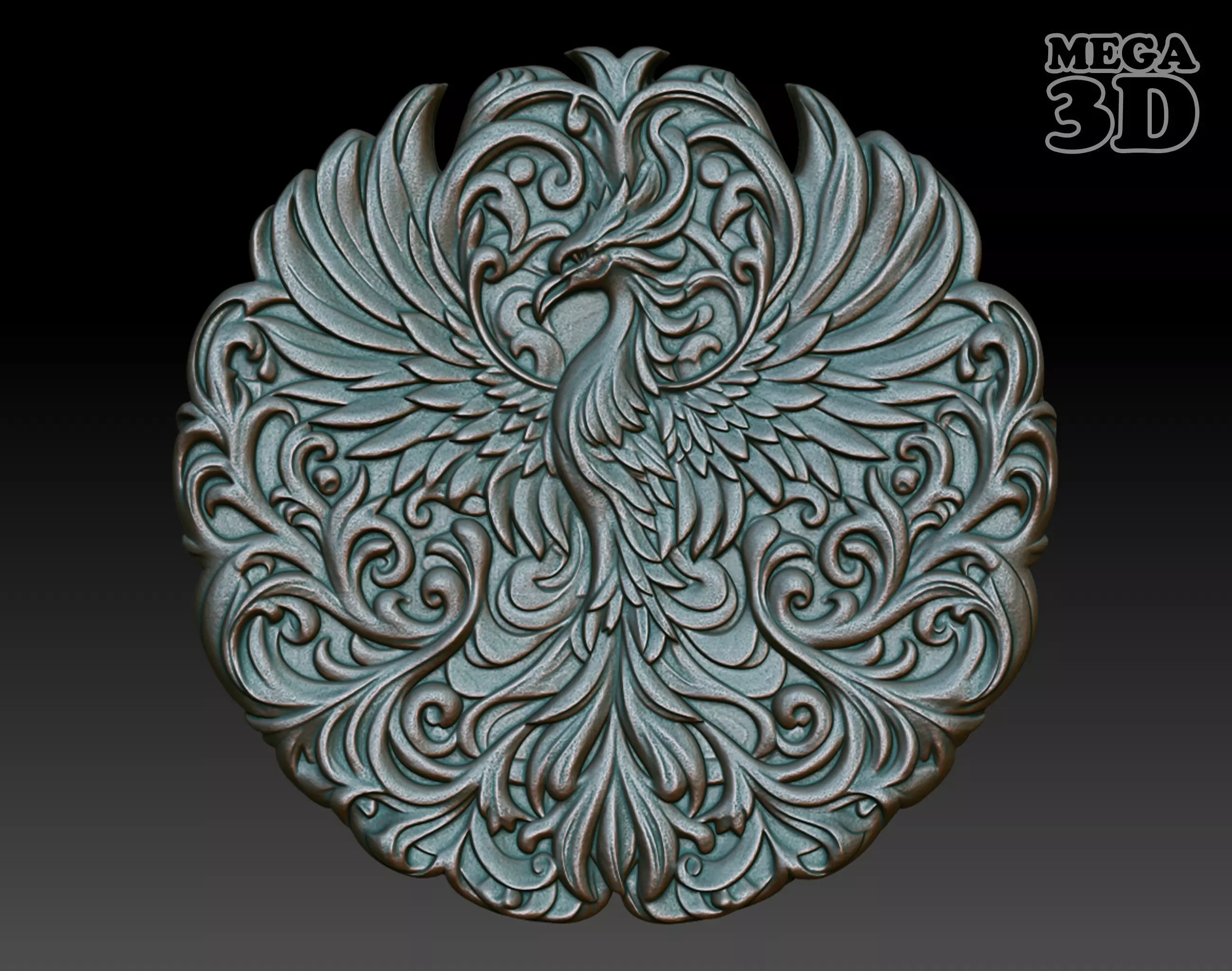 Phoenix basrelief 01 240607 3D print model_0