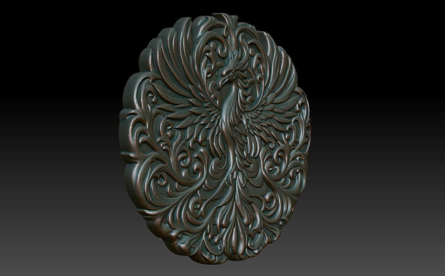 Phoenix basrelief 01 240607 3D print model_2