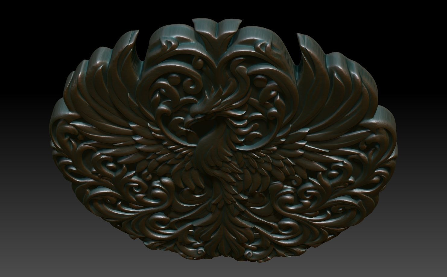 Phoenix basrelief 01 240607 3D print model_3