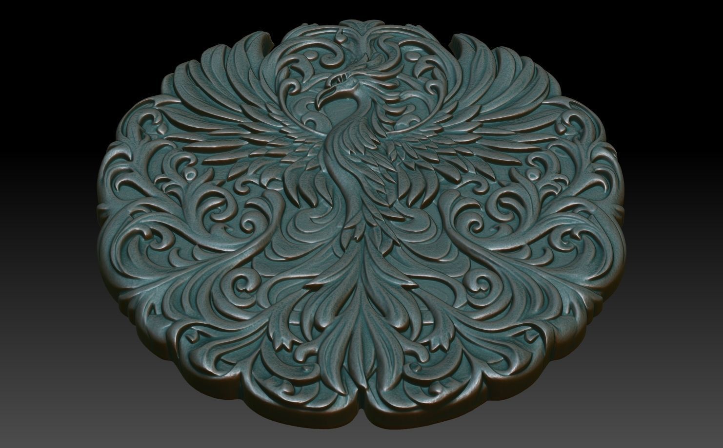 Phoenix basrelief 01 240607 3D print model_4