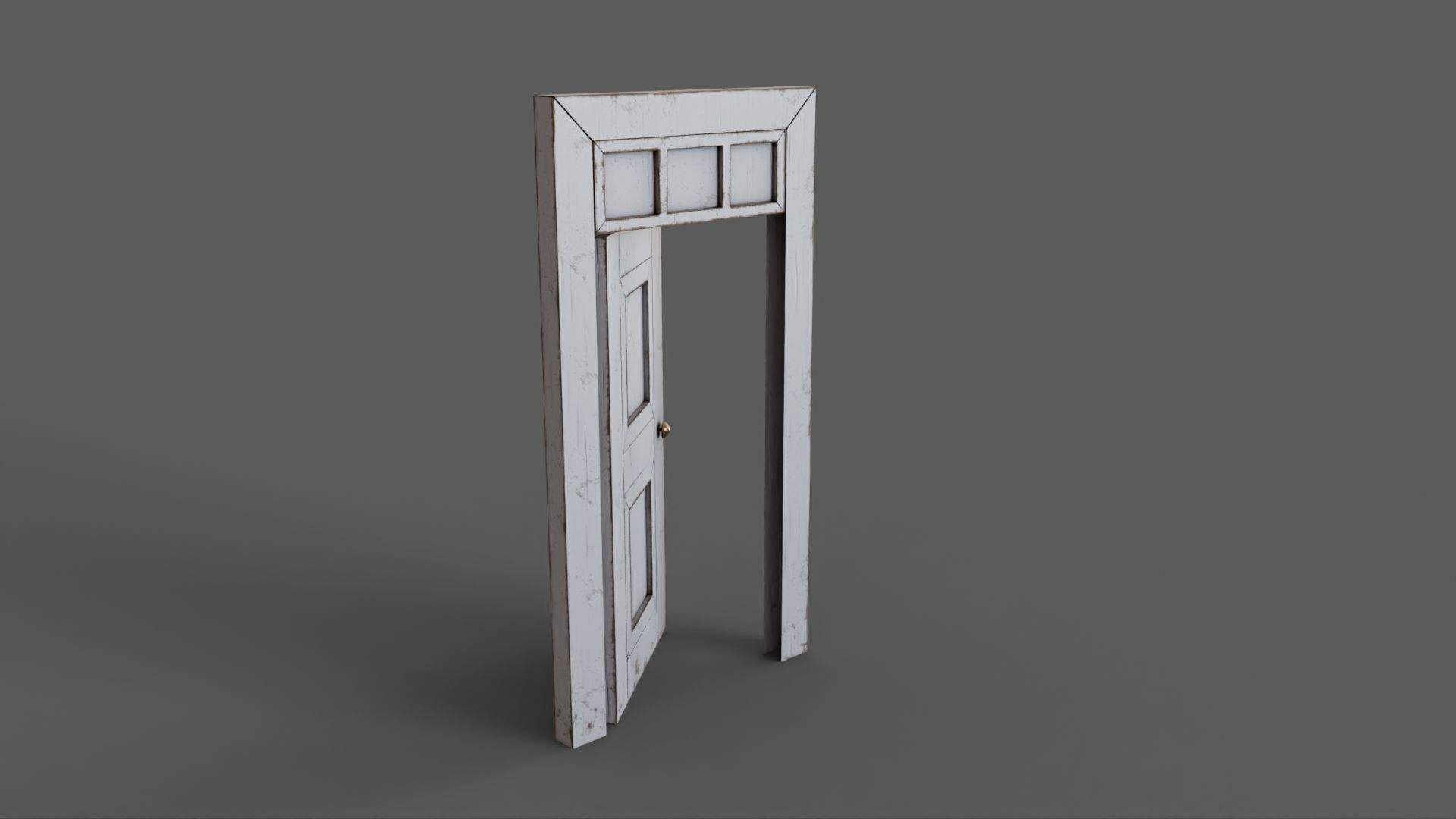 Lowpoly Door 3D Model Textured Gameready Low-poly 3D model_4