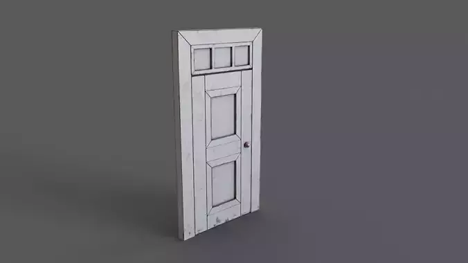 Lowpoly Door 3D Model Textured Gameready