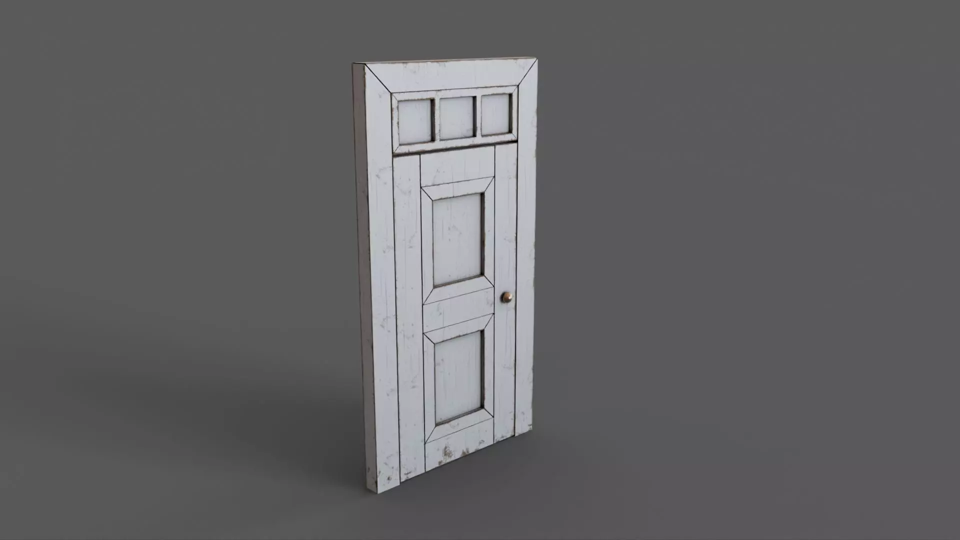 Lowpoly Door 3D Model Textured Gameready Low-poly 3D model_0