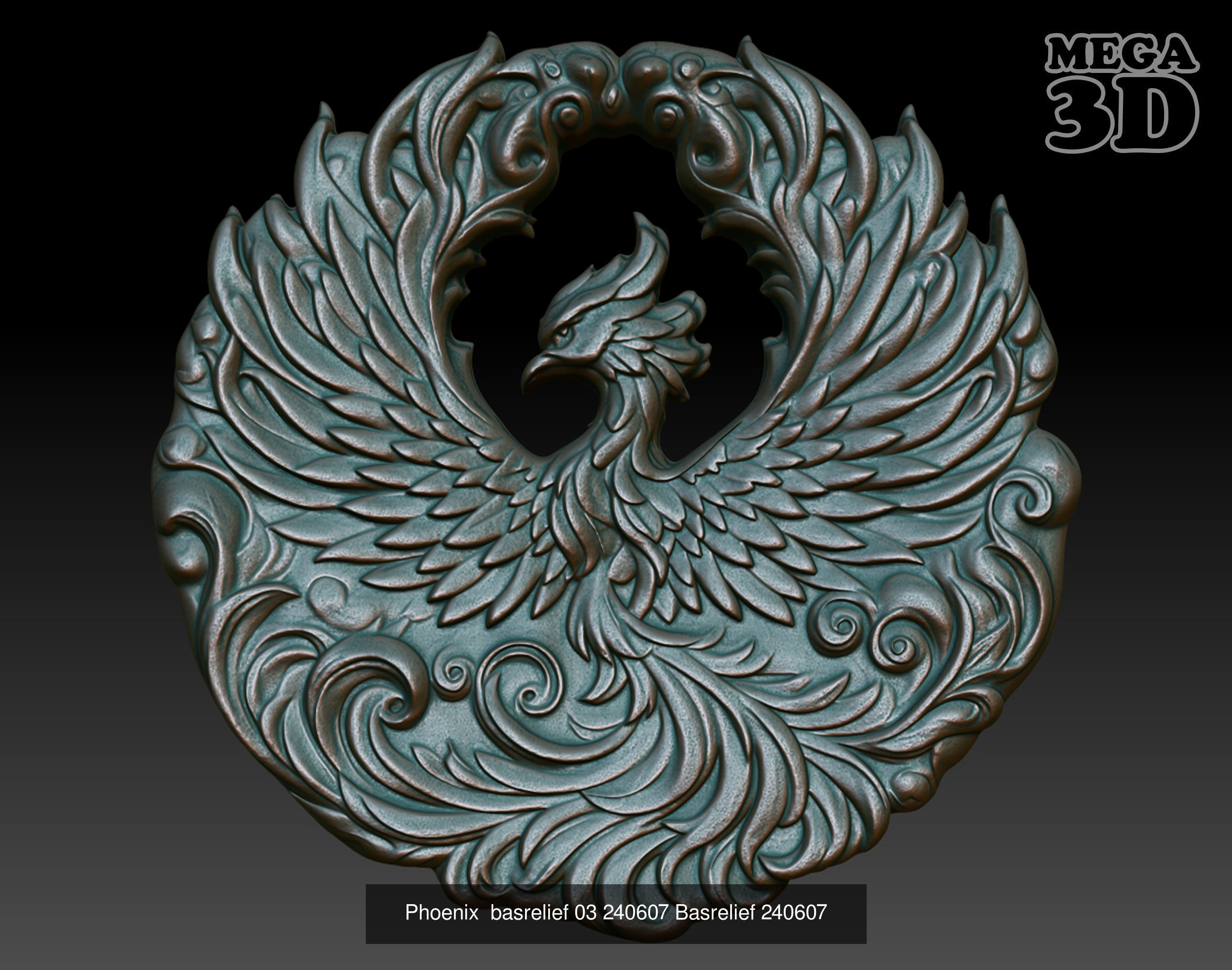Phoenix basrelief Pack 240607 3D Model Collection_7