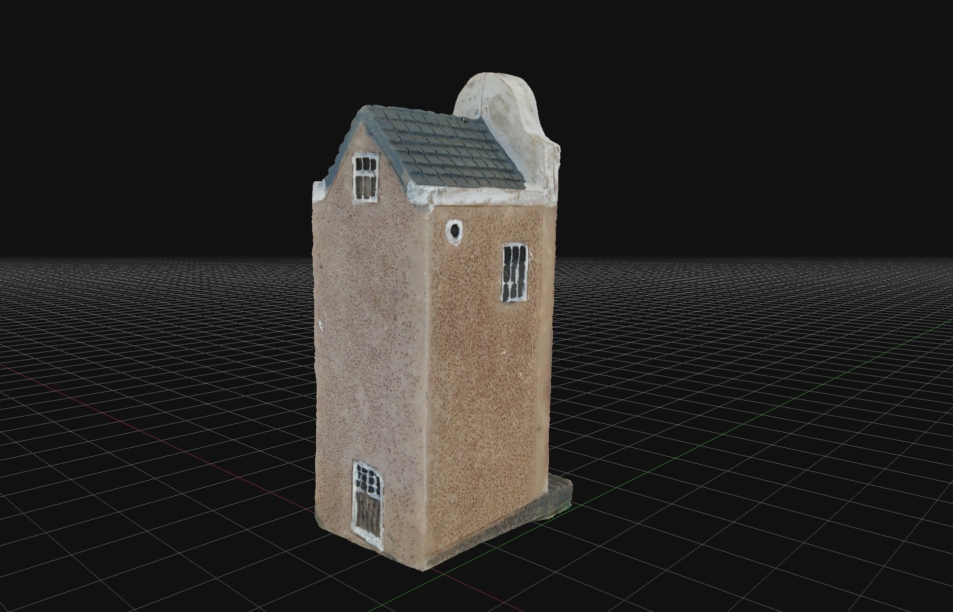 House 4 old hand made stone house based of off Amsterdam 3D model_3