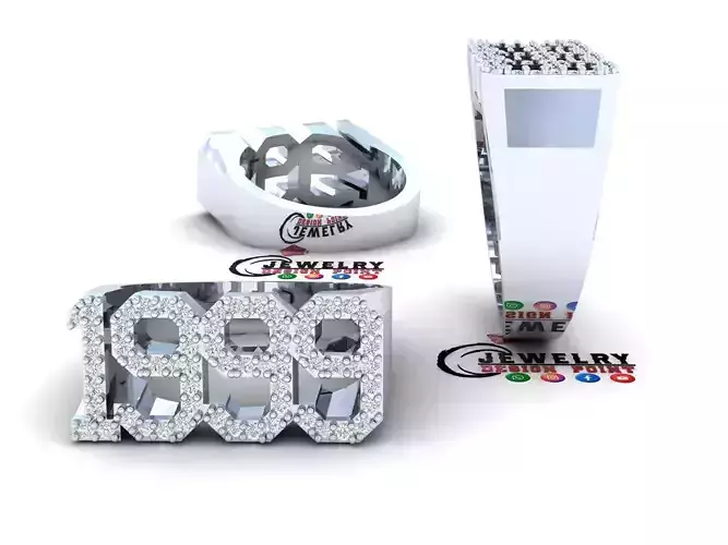 Custom Birth Year 1999 Ring - Born Charms Ring - Personalized 3D print model