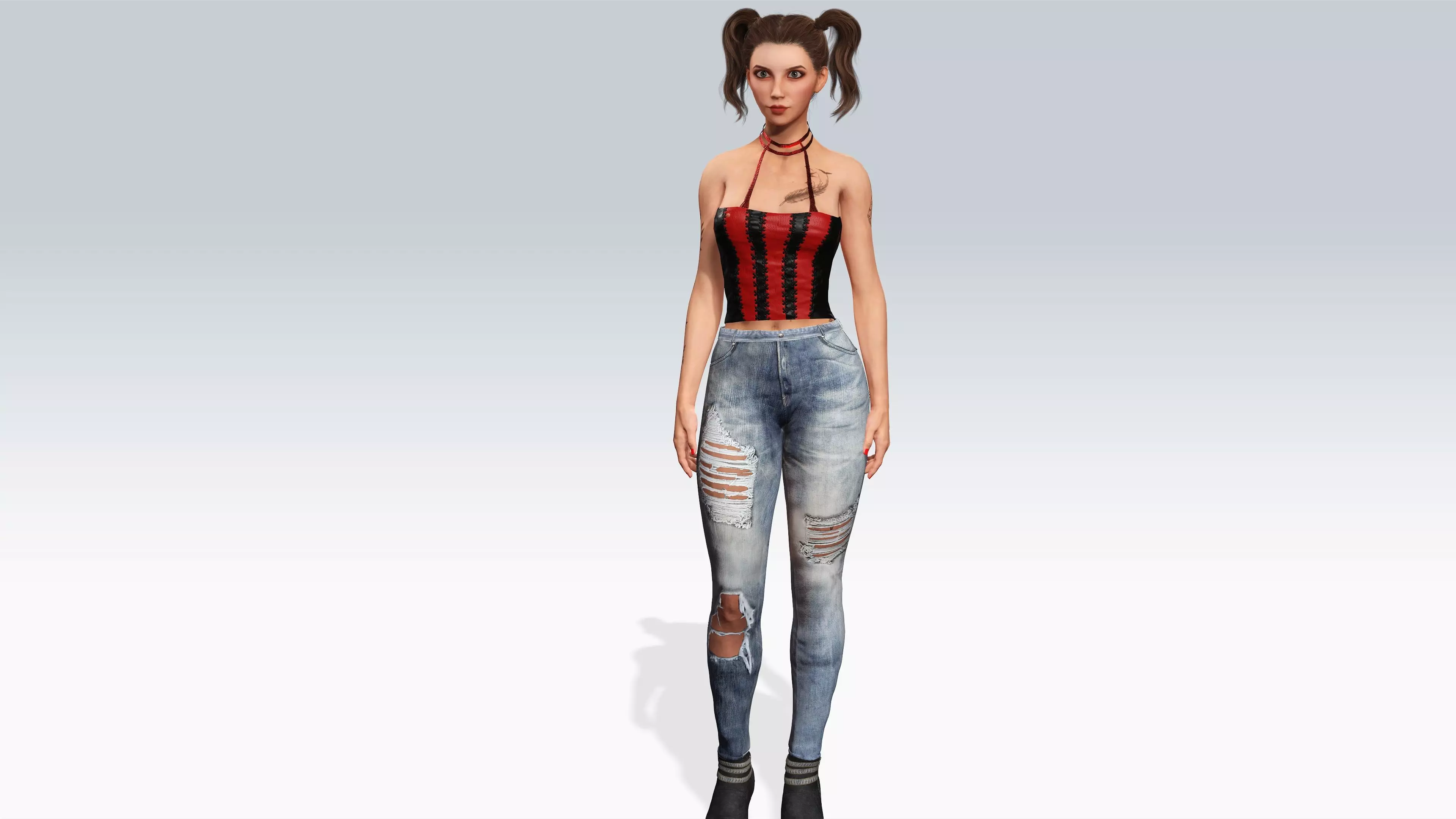 Sexy Character - Fully Rigged 3D model Low-poly 3D model_0