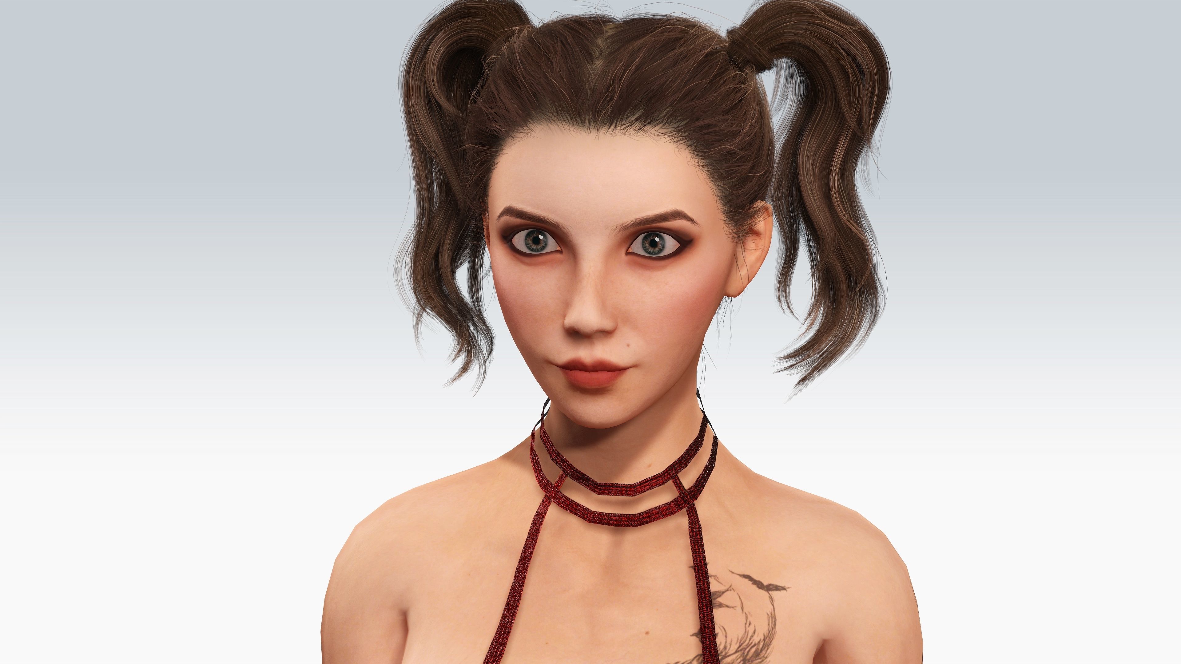 Sexy Character - Fully Rigged 3D model Low-poly 3D model_3