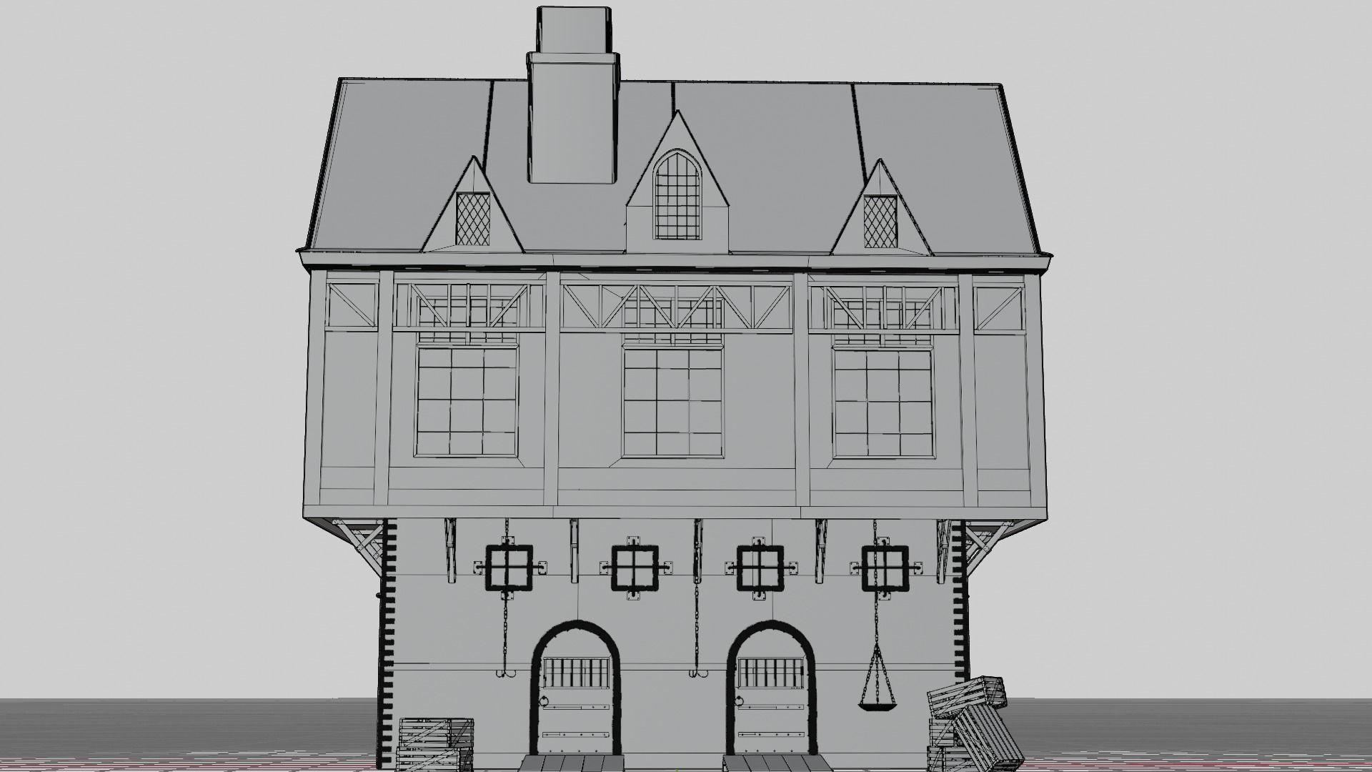 Medieval house  3D model_11