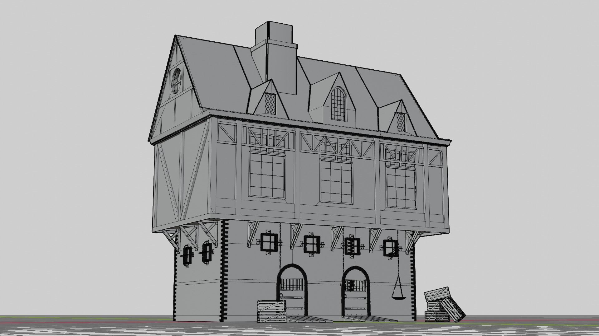 Medieval house  3D model_10