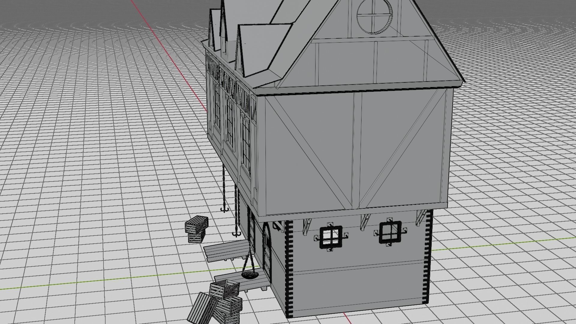 Medieval house  3D model_12